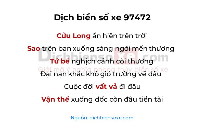 Dịch thơ biển số 97472