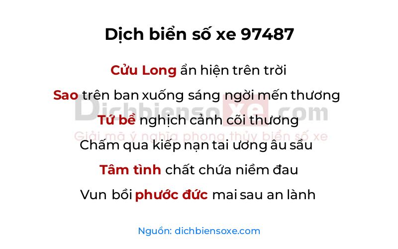 Dịch thơ biển số 97487