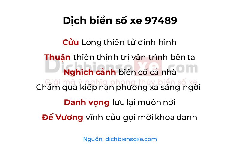 Dịch thơ biển số 97489