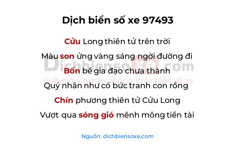 Dịch thơ biển số 97493