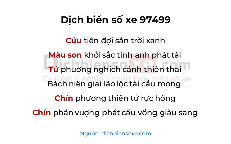 Dịch thơ biển số 97499