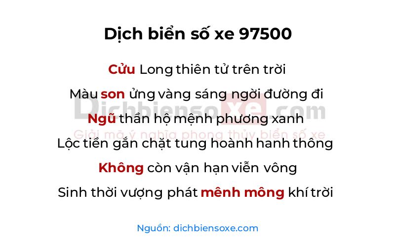 Dịch thơ biển số 97500
