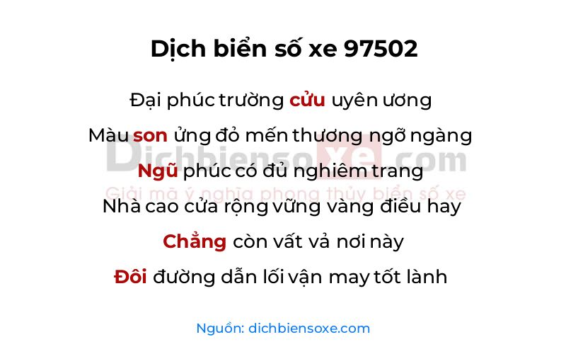 Dịch thơ biển số 97502