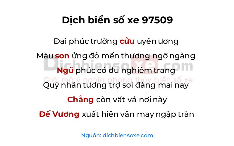 Dịch thơ biển số 97509