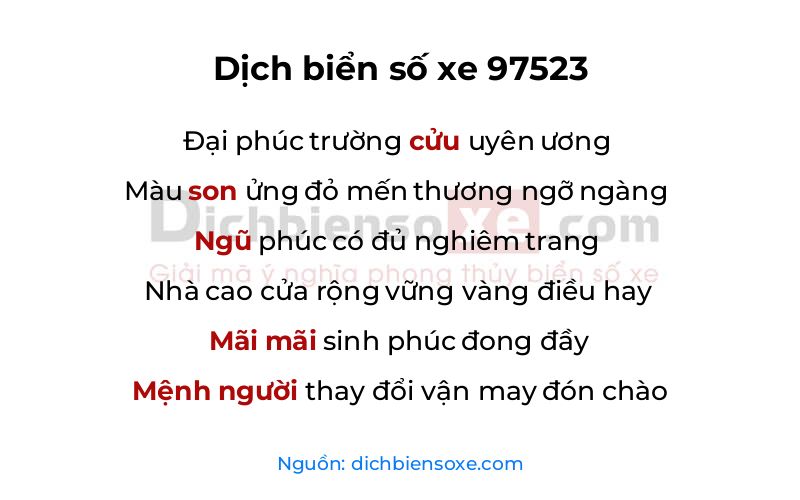 Dịch thơ biển số 97523