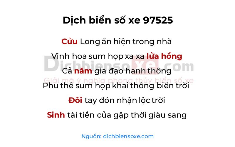 Dịch thơ biển số 97525