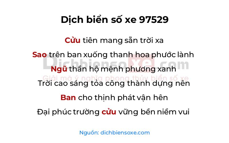 Dịch thơ biển số 97529