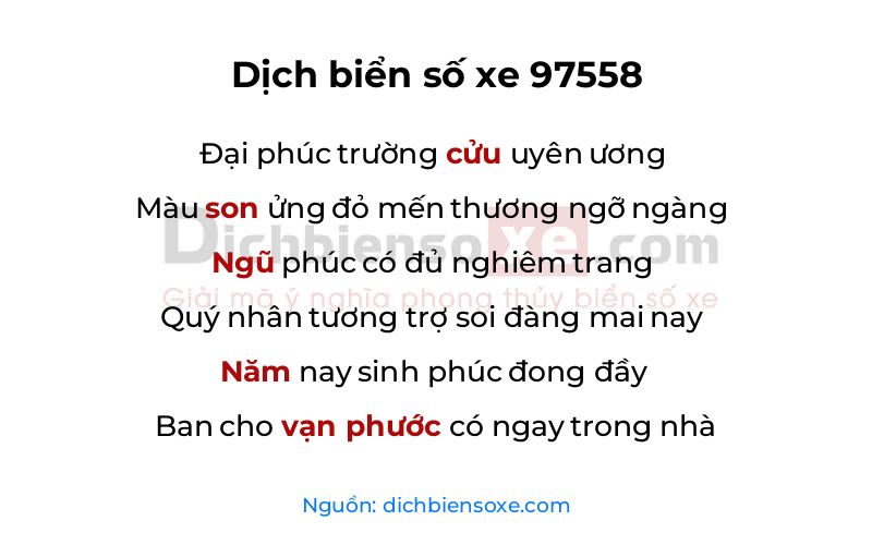 Dịch thơ biển số 97558
