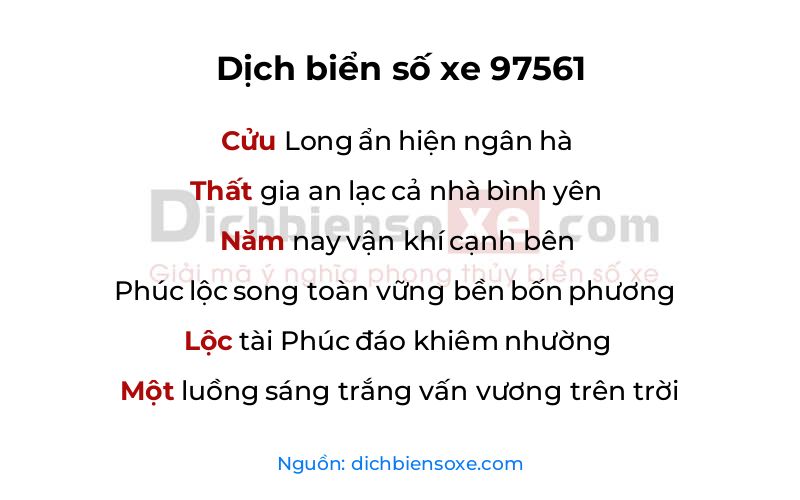 Dịch thơ biển số 97561