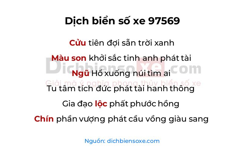 Dịch thơ biển số 97569