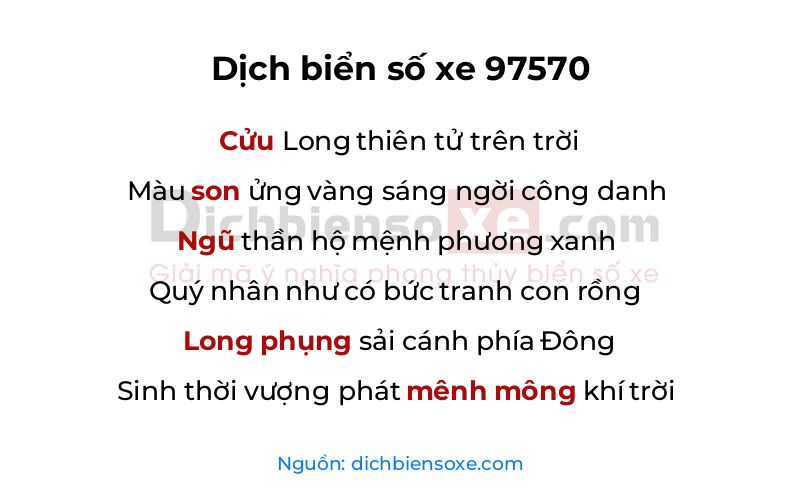 Dịch thơ biển số 97570
