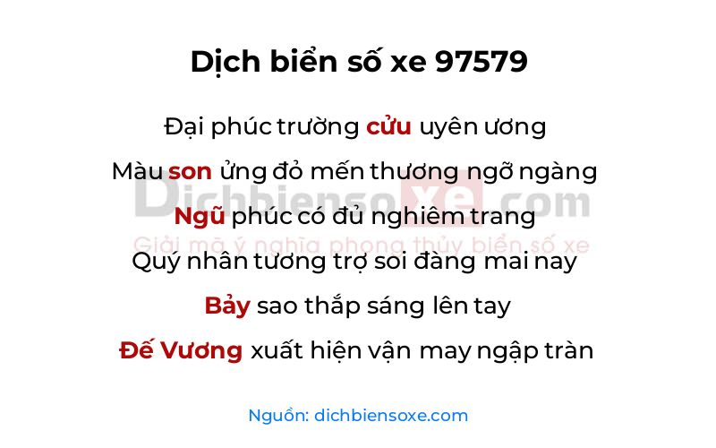 Dịch thơ biển số 97579