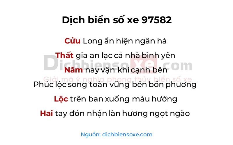 Dịch thơ biển số 97582