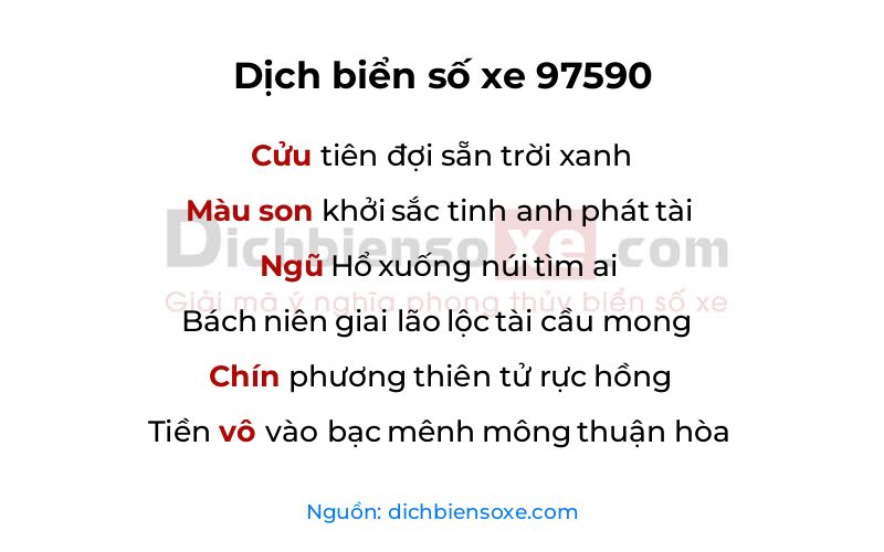 Dịch thơ biển số 97590