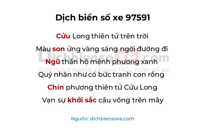Dịch thơ biển số 97591
