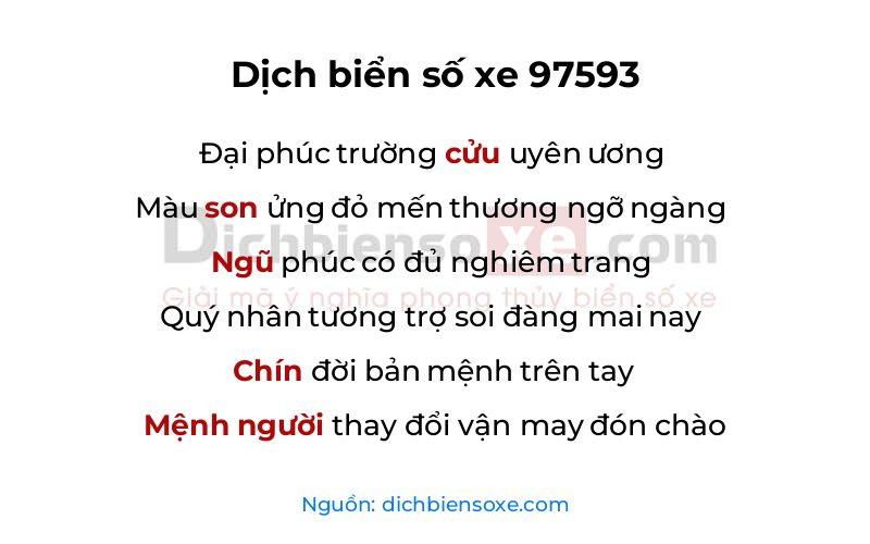 Dịch thơ biển số 97593