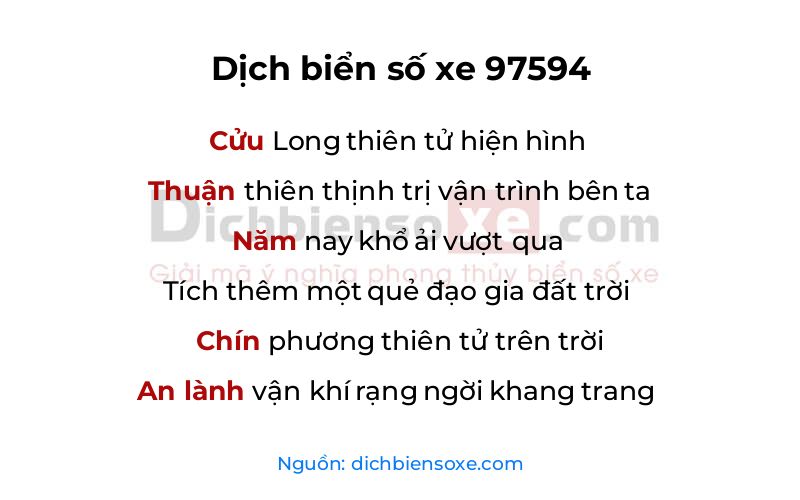 Dịch thơ biển số 97594