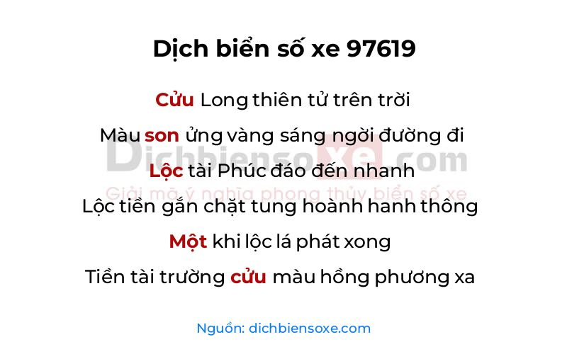 Dịch thơ biển số 97619
