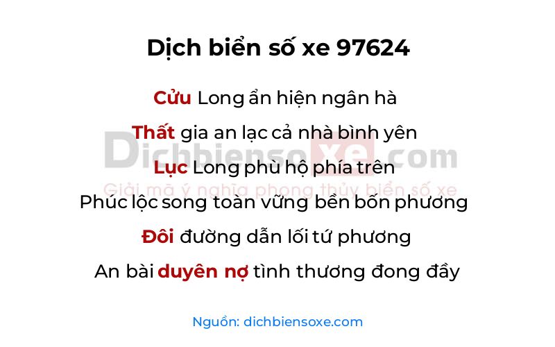 Dịch thơ biển số 97624