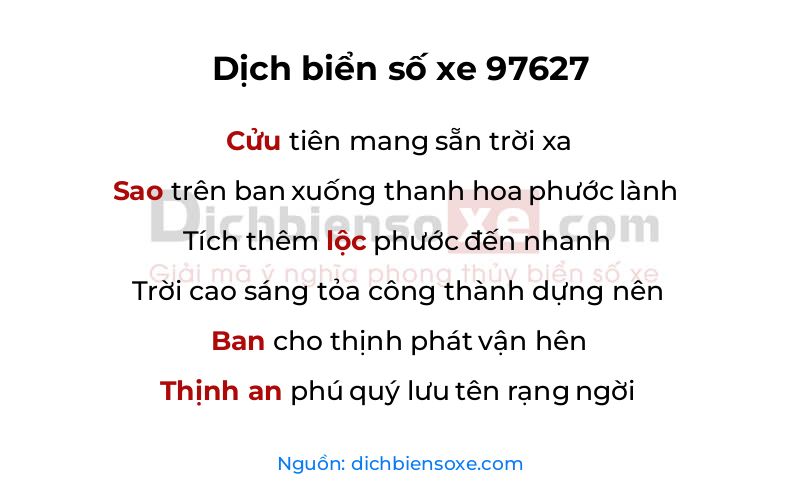 Dịch thơ biển số 97627
