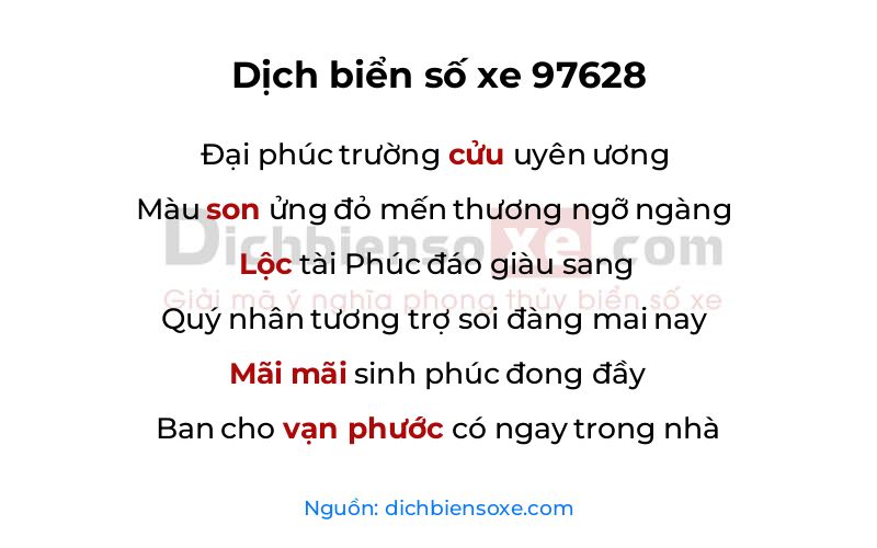 Dịch thơ biển số 97628