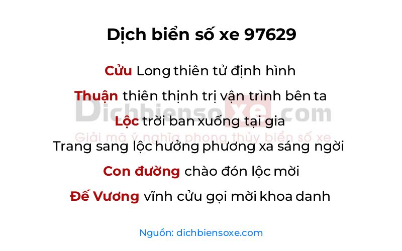 Dịch thơ biển số 97629