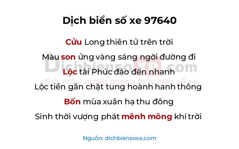 Dịch thơ biển số 97640