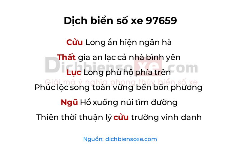 Dịch thơ biển số 97659