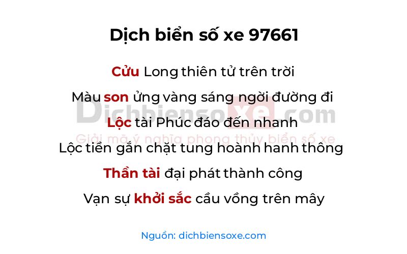 Dịch thơ biển số 97661