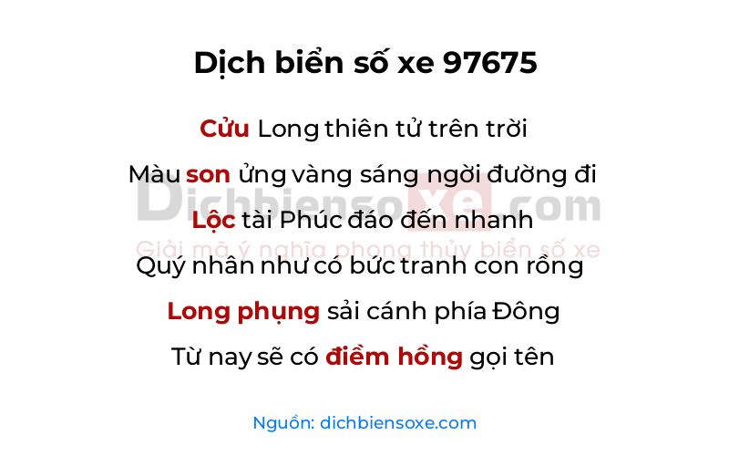 Dịch thơ biển số 97675