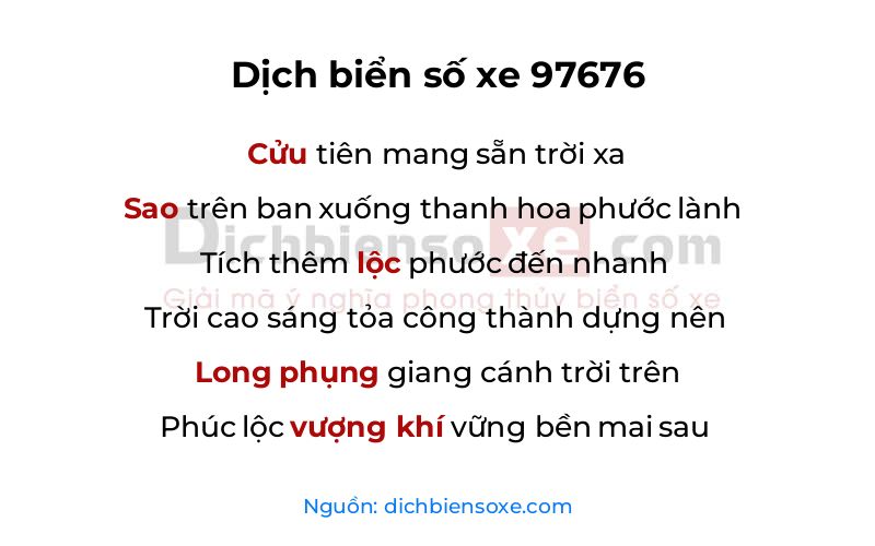 Dịch thơ biển số 97676