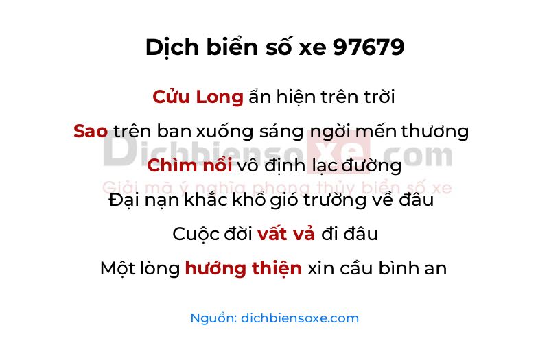 Dịch thơ biển số 97679