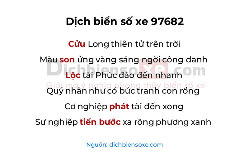 Dịch thơ biển số 97682