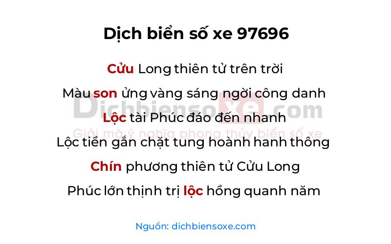 Dịch thơ biển số 97696
