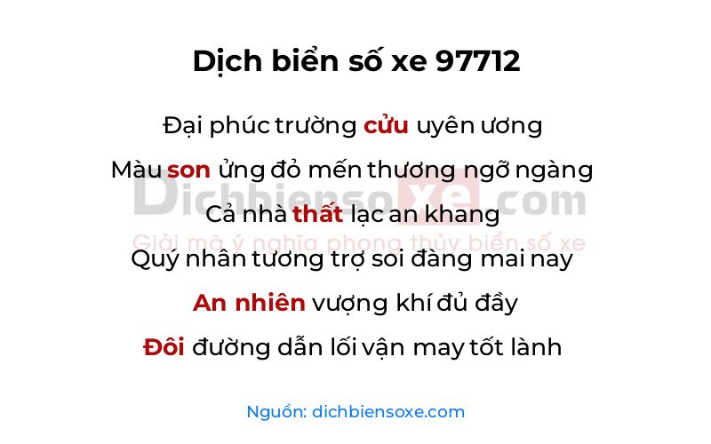 Dịch thơ biển số 97712