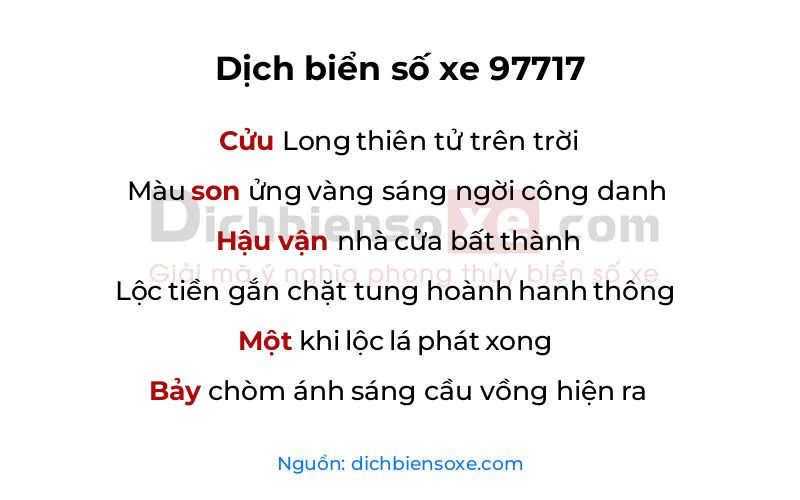 Dịch thơ biển số 97717