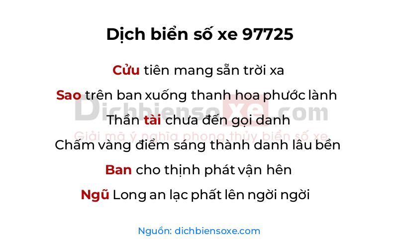 Dịch thơ biển số 97725