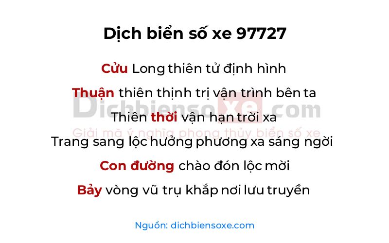 Dịch thơ biển số 97727