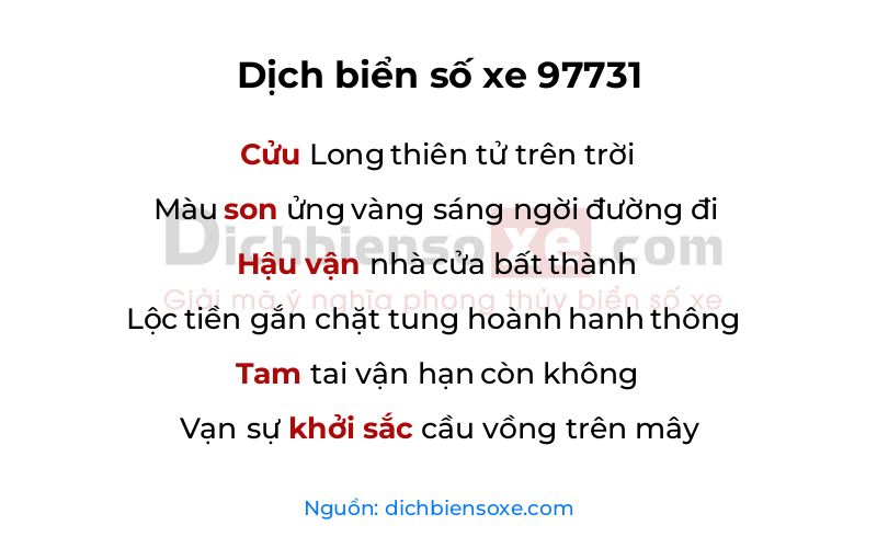 Dịch thơ biển số 97731