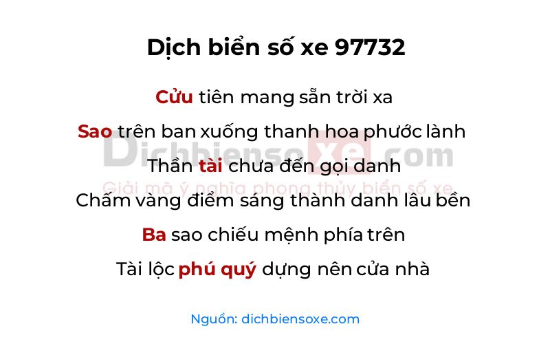 Dịch thơ biển số 97732