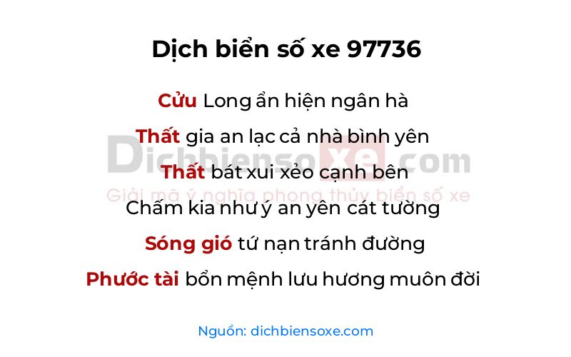 Dịch thơ biển số 97736