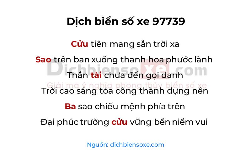 Dịch thơ biển số 97739