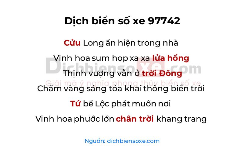Dịch thơ biển số 97742