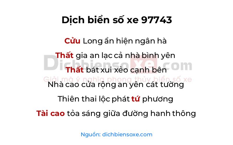 Dịch thơ biển số 97743