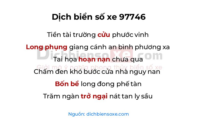 Dịch thơ biển số 97746