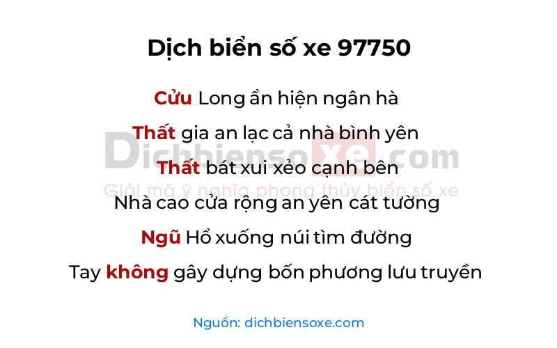 Dịch thơ biển số 97750