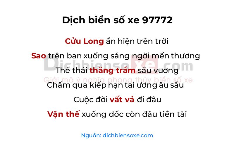 Dịch thơ biển số 97772