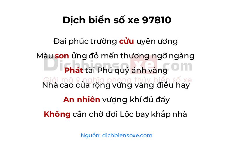 Dịch thơ biển số 97810