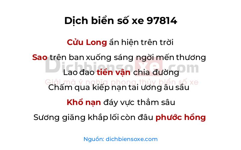 Dịch thơ biển số 97814