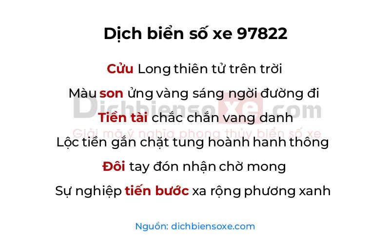 Dịch thơ biển số 97822